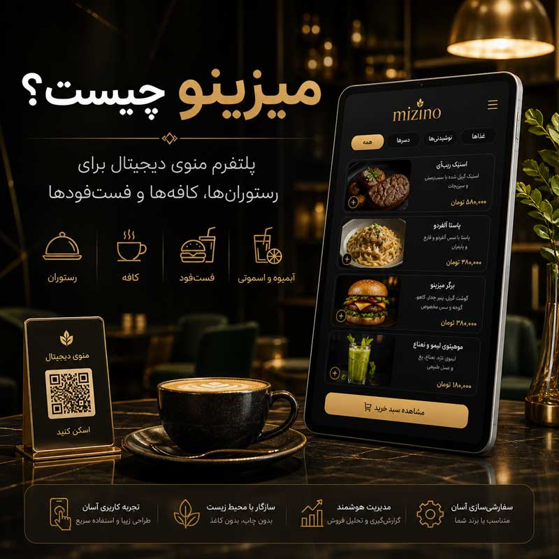 میزینو چیست؟ معرفی کامل پلتفرم منوی دیجیتال هوشمند برای رستوران، کافه و فست‌فود